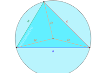 Нахождение радиуса описанной вокруг треугольника окружности