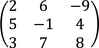 Пример квадратной матрицы
